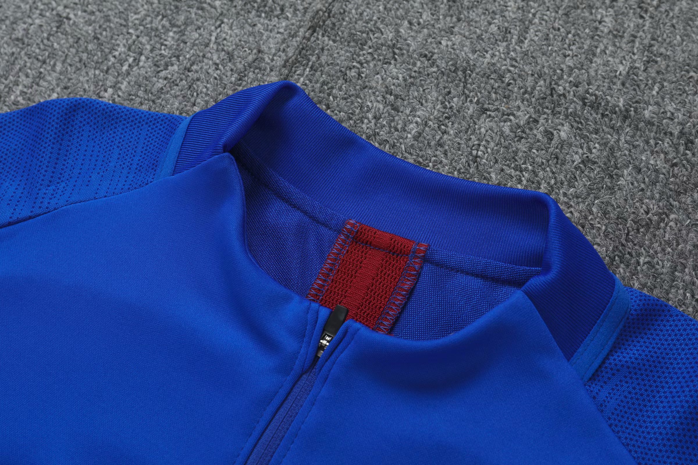 2019-20 Barcelona Blue Zipper Sweat Shirt Kit - Click Image to Close